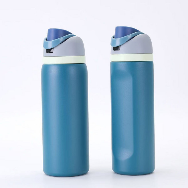 ibooooo 304不鏽鋼運動保溫瓶, 孔雀藍 19oz, 1個