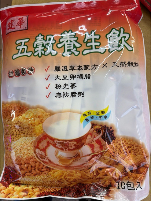 建華 五穀養生飲 嚴選草本配方 大豆卵磷脂 粉光參, 1個