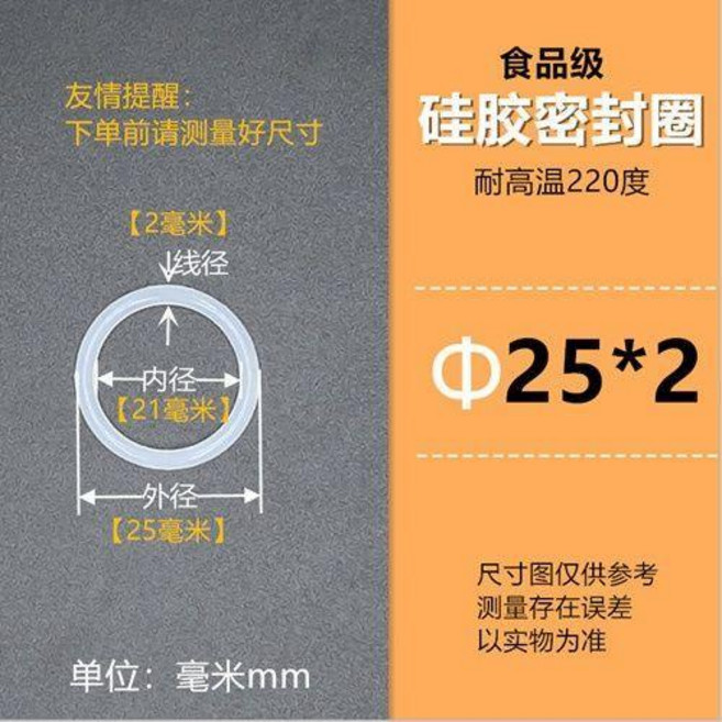 優選 型密封圈耐高溫食品級硅膠圈防水膠墊圈防漏彈性密封件維修圓形 副廠產品, 外徑25*2 25個, 1個