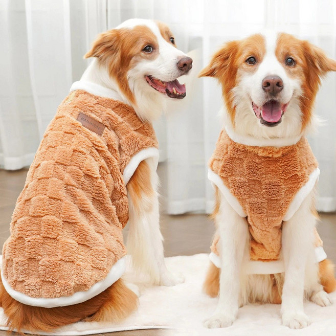 Gurupet 寵物絨衣 中大型犬保暖服飾, 咖色, 1個