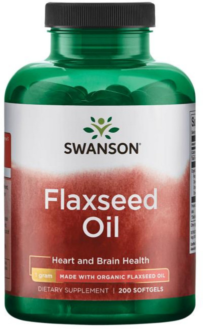 Swanson 斯旺森 EFAs亞麻仁油軟膠囊 1000mg, 200顆, 1罐