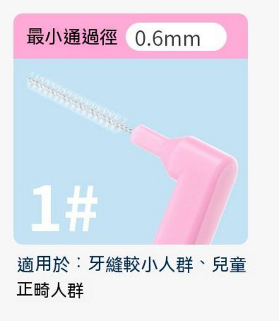 CLEANPIK L型牙縫刷 口腔護理軟毛牙間刷 牙套清潔 多尺寸獨立防塵蓋, 1個, 0.6MM-粉一隻, 1, 0.6mm