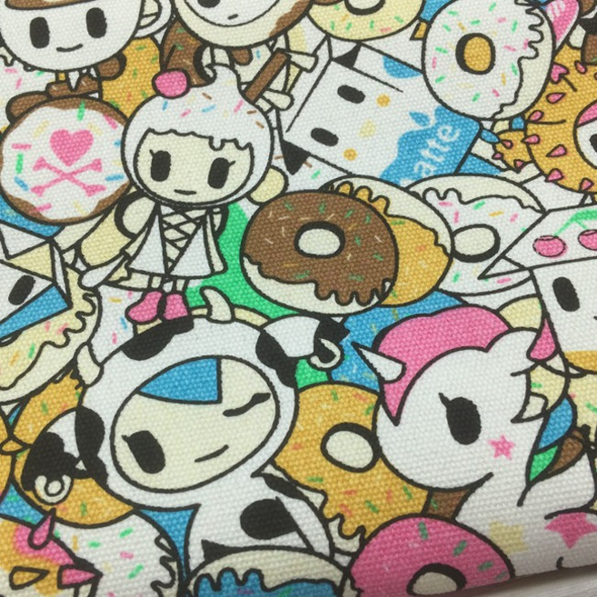 卡通動漫印花棉帆布 硬挺偏厚 幅寬147cm