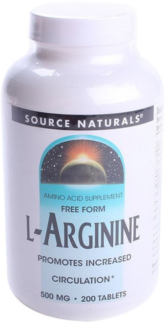 SOURCE NATURALS L-精胺酸補充錠 500mg, 1組, 200顆