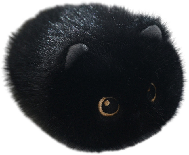 解壓貓團子玩偶, 黑貓糰子, 1個, 20cm