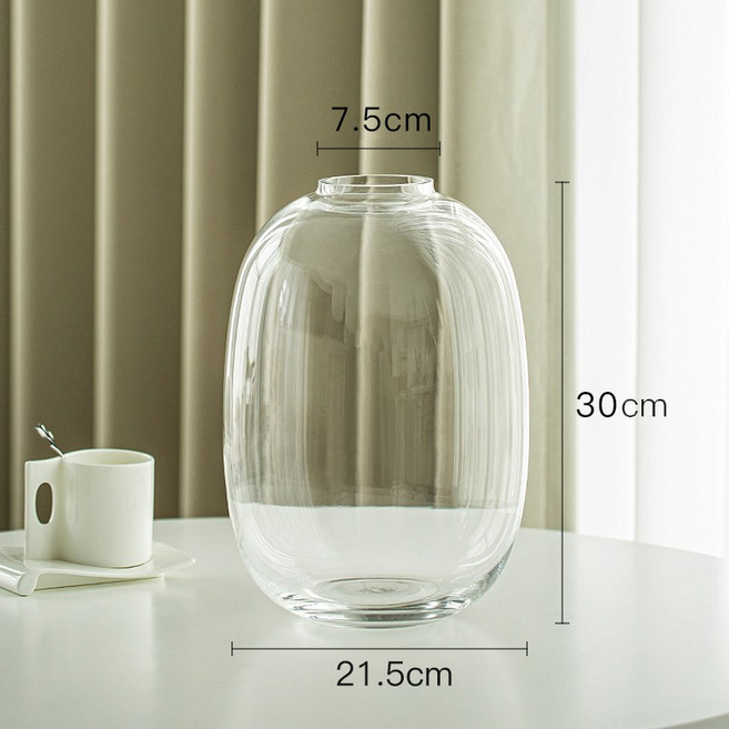 透明玻璃花瓶擺件 大號水晶料, 透明大號 一級品水晶料
