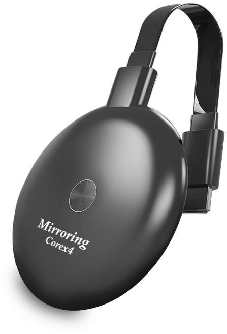 【第10代四核心4K款】圓形Mirroring Corex4雙頻5G全自動無線影音鏡像器, 1個, 黑