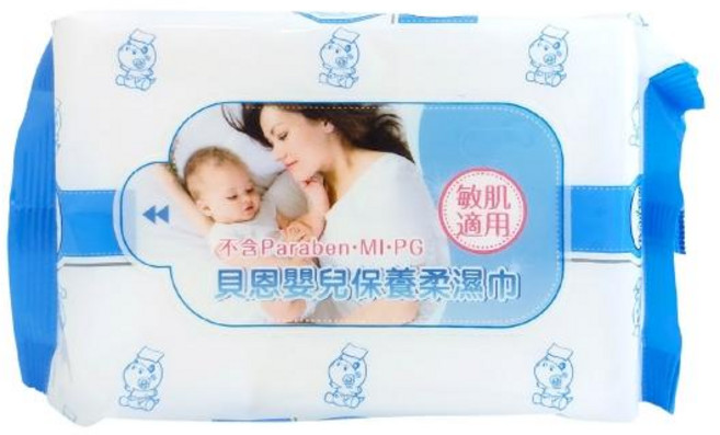 Baan 貝恩 嬰兒保養柔濕巾 濕紙巾 隨身包20抽, 1個, 20張, 55g