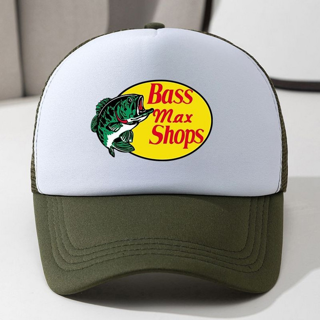 Bass Pro Shops印花棒球帽男女通用鴨舌帽防曬透氣網眼卡車帽