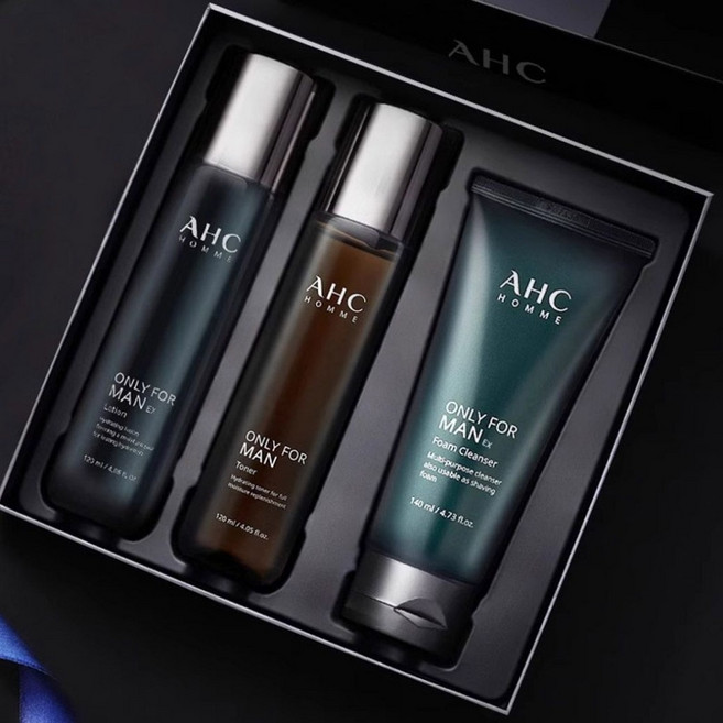 AHC 男士水乳液三件套, 1個, AHC男士煙酰胺 水乳套裝(一年保質期),清潔保濕控油丨煥髮男友力