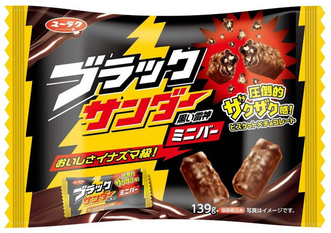 ユーラク 黑色閃電迷你餅乾巧克力, 139g, 1個