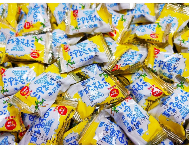 友賓 沖繩島鹽牛奶糖, 1個, 沖繩島鹽牛奶糖一份600g 約110顆
