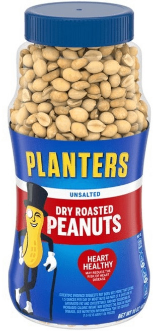 PLANTERS 乾烤無鹽花生, 1個, 453g, 無