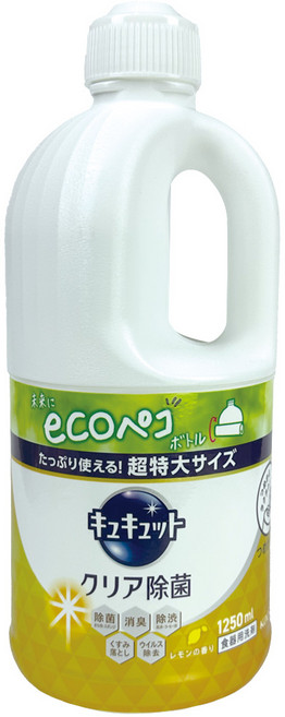 KAO 花王 珂珂透 洗碗精 1250ml 黃色檸檬, 1.25L, 1個