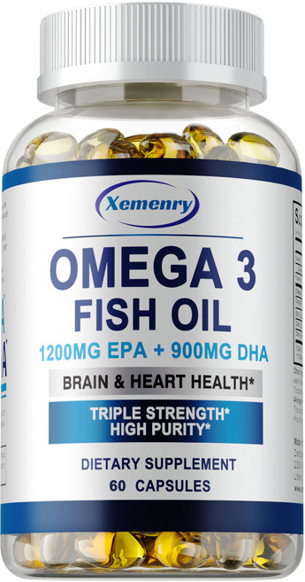 Xemenry 歐米伽3魚油 1200mg EPA + 900mg DHA, 60組