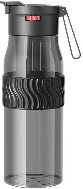 RENZHI 磁吸控茶水分離便攜玻璃杯 820ml, 黑色, 1個