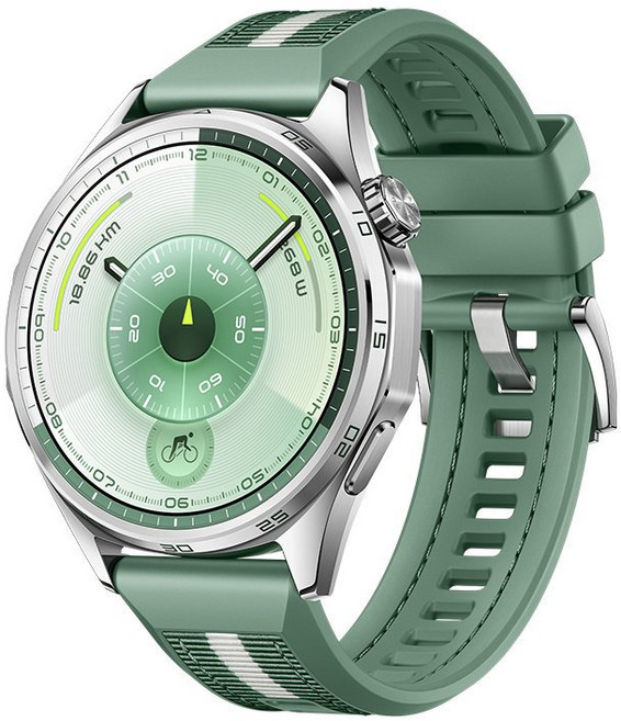 HUAWEI 華為 WATCH GT6 46mm 智慧手錶 GPS精準定位 健康監測 贈FREE BUDS3 7-11禮券, 原野綠(氟橡膠+編織)