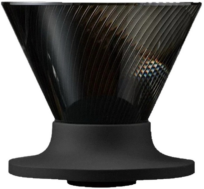 HARIO V60 NEO 樹脂濾杯 02(1-4人份) 72條肋條 流速順暢, 黑色, 1個