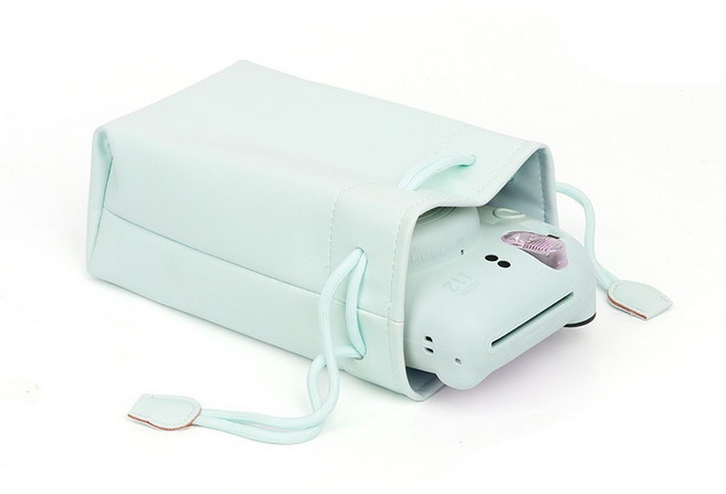 FUJIFILM INSTAX 拍立得束口袋 相機收納包, 1個, 薄荷綠-束口袋