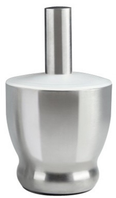 304不鏽鋼搗蒜器 磨藥器 研磨器 搗碎器 附防濺蓋, 1個, 大號