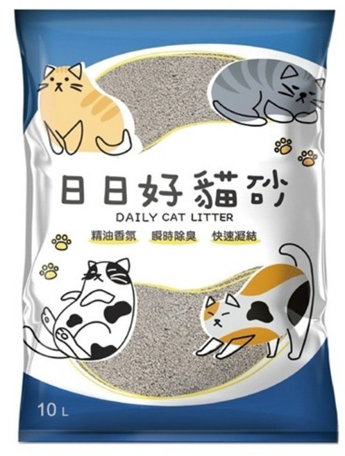 DAILY CAT LITTER 日日好 精油貓砂 10L 1包 礦砂 凝結砂 精油香氛 瞬時除臭 快速凝結, 1個, 寶貝香