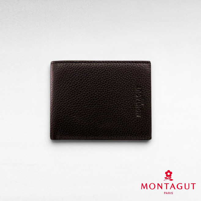 MONTAGUT 夢特嬌 時尚頭層牛皮真皮 皮夾錢包 咖啡色 108