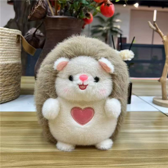 暖心陪伴毛絨玩偶 療癒抱枕 女生生日禮物, 愛心刺蝟,22-25cm 高品質娃娃, 1個, 22-25cm