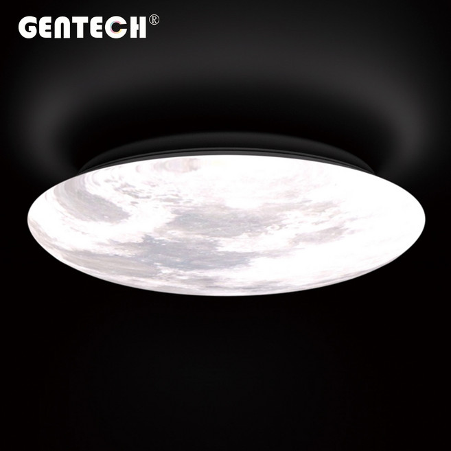GENTECH 月亮 LED 吸頂燈 50W 調光調色 遙控 3-5坪 臥室燈, 月球款