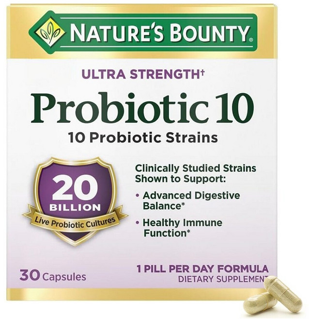 NATURE'S BOUNTY 特強益生菌10 膠囊, 1個, 30錠