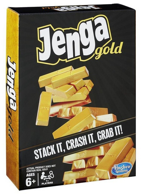 Hasbro Jenga Gold 黃金層層疊疊樂 孩之寶 疊塔積木桌遊, 1個, 1個
