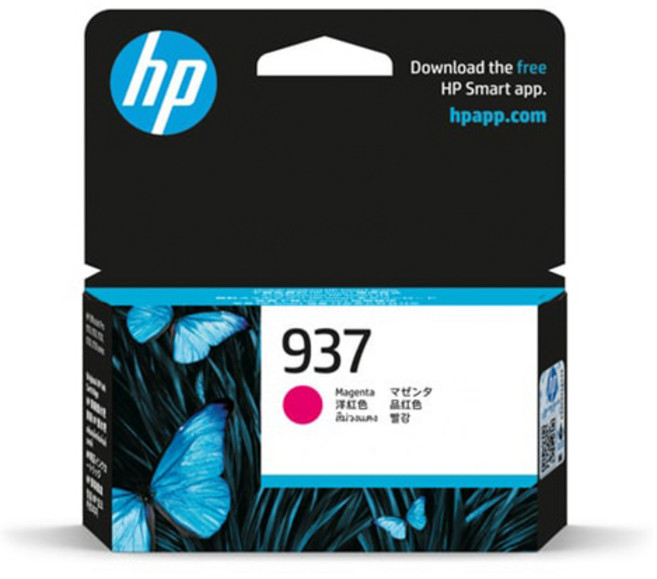 【HP惠普原廠台灣貨】N0.937 原廠四色墨水匣 OfficeJet 9120 9110 9130 9730適用, 1個, 洋紅色