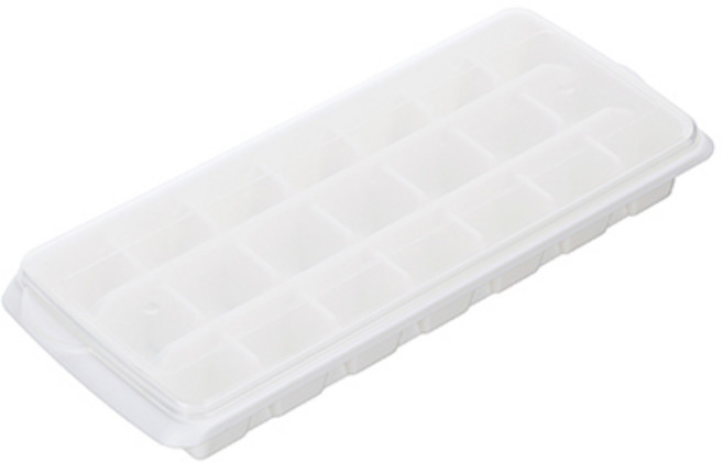KEYWAY 聯府 P5-0071 21格加蓋製冰盒 製冰器 防異味 食品級塑料 安全耐用, 白, 1個