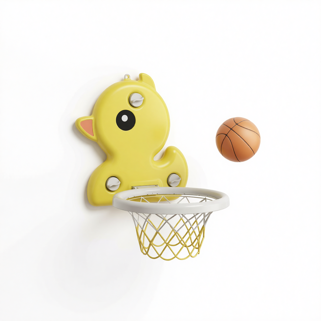 兒童迷你籃球架 適合3-12歲寶寶, 鴨子 - 黃, 1個