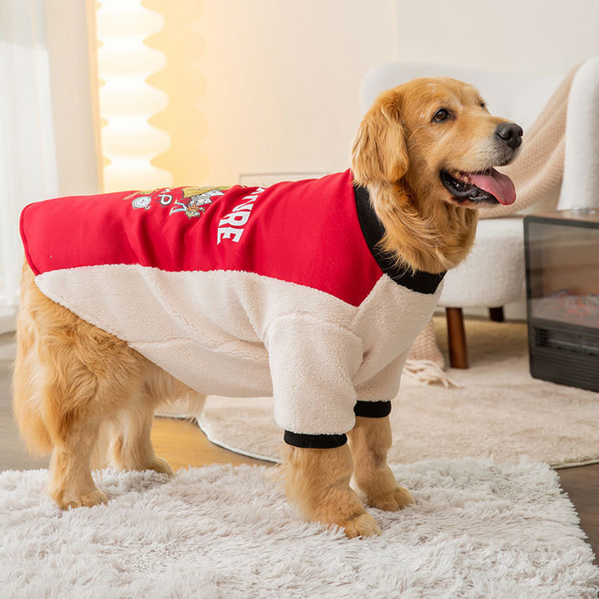 Gurupet 寵物絨衣 中大型犬保暖服飾, 紅色, 1個