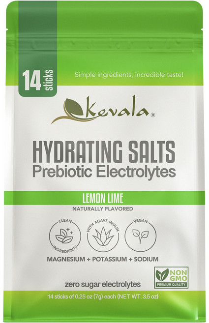 Kevala 補水鹽益生元電解質檸檬青檸口味 14 片裝, 98g, 1袋