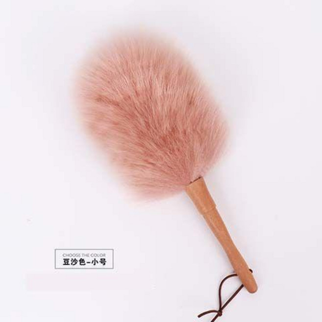 伽潔 雞毛撢子 家車用除塵工具 不掉毛, 1個, 酒紅色, 羊毛款木杆1518cm