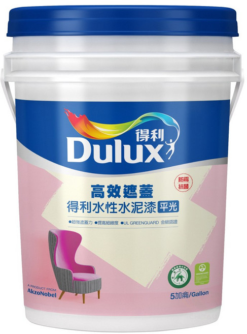 得利 高效遮蓋平光水泥漆 (A935), 白色, 18.925L, 1桶