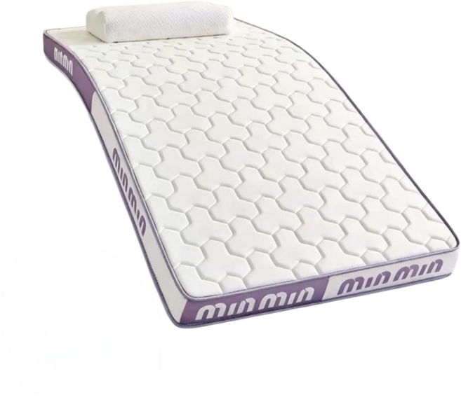 MinMin 人體工學乳膠記憶床墊 學生宿舍上下舖專用, 紫白60*120cm, 5cm