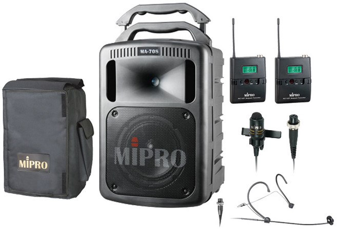 MIPRO MA-708 雙頻 豪華型無線擴音機, 無分色(含收納包), 1箱, 配1組耳掛+1組領夾麥克風