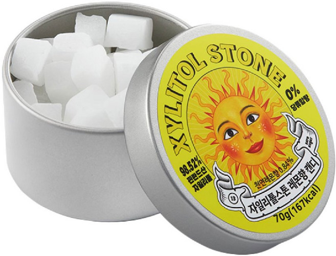 Xylitol Stone 韓國木糖醇 小方糖 鐵盒裝 70g, 1個