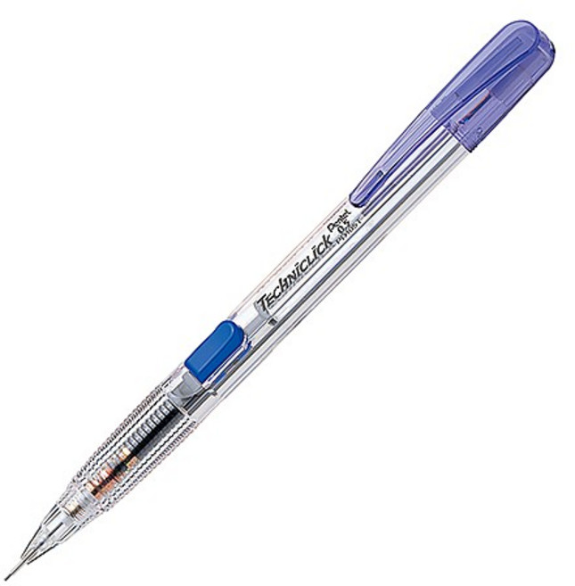 飛龍 Pentel 0.5mm 側壓式 果凍色鉛筆, 1個, PD-105T-百點自動鉛筆-藍色桿(支