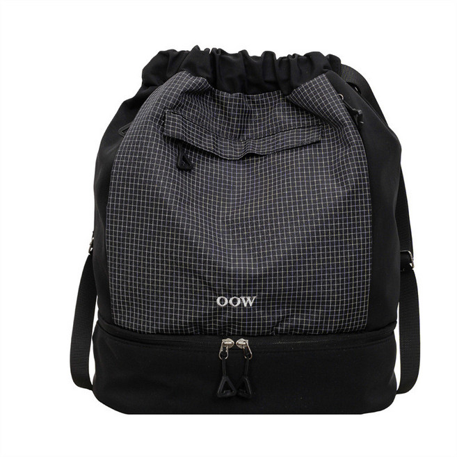 oow 乾濕分離運動健身包, 黑色,20-35L