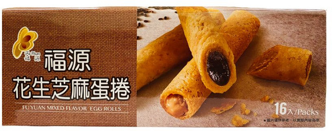 福源 綜合花生芝麻醬蛋捲 16入/盒, 1個, 320g