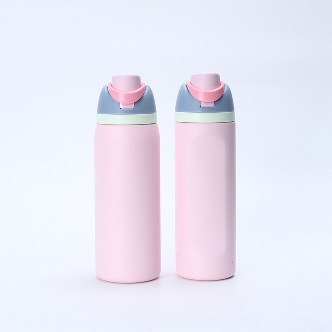 ibooooo 304不鏽鋼運動保溫瓶, 櫻花粉 16oz, 1個