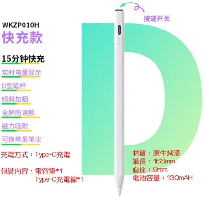 伊吧精選 防誤觸電容筆 ipad筆 apple pencil相容筆《A0967》, 1個