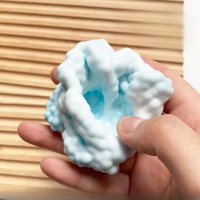 冰皮手作球 吵吵球 舒壓捏捏樂, 1個, 海鹽藍,大款6cm, 海鹽藍, 大款6cm