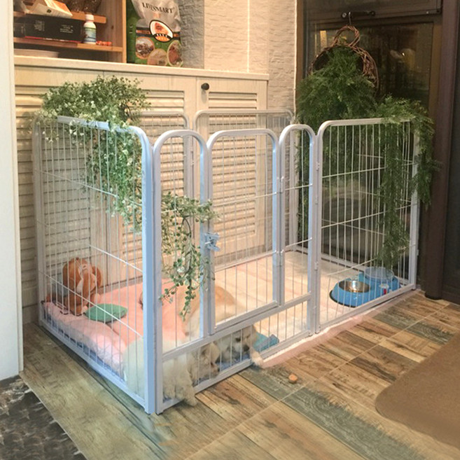室內狗籠 家用狗圍欄 自由組合寵物圍欄, 白色小戶型美觀設計 送組裝套餐, 1套