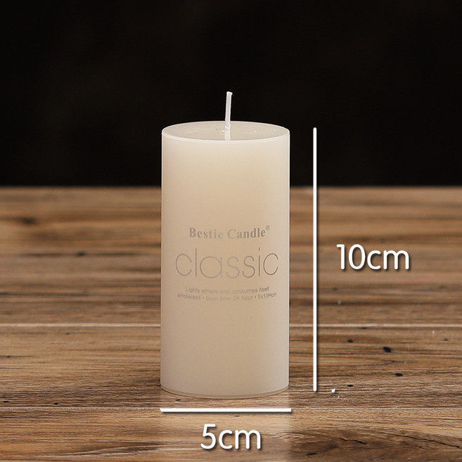 北歐風 玻璃燭臺, 象牙白蠟燭5*10cm
