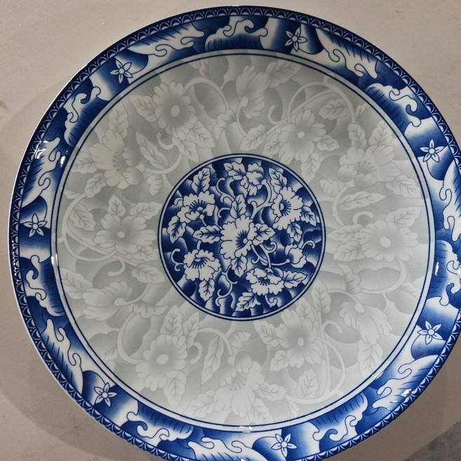 陶瓷盤子 青花瓷菜盤 飯盤湯盤 果盤餐盤 微波爐餐具, 1個, 10.5英寸圓盤4個裝, 青花瓷