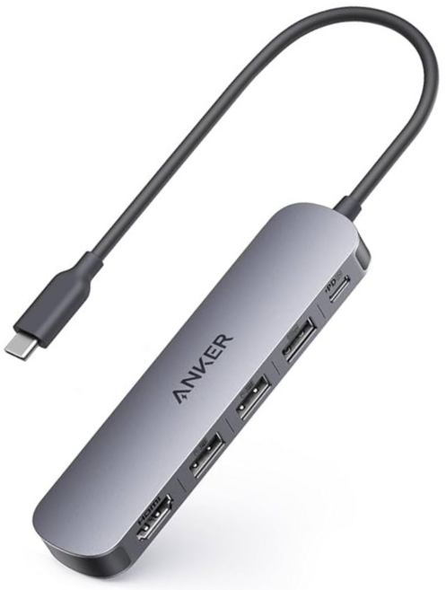 ANKER A8357 5-in-1【4K-30Hz/5Gbps高速傳輸-最高90W電力輸入】, 黑色, 1個